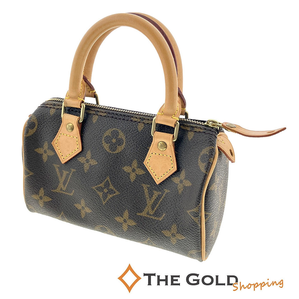 Louis Vuitton Speedy Monogram Canvas Top Handle Bag Brown